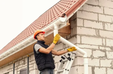 Pose et remplacement de gouttières à Grues